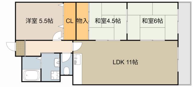 ウエストコート(3LDK/1階)の間取り写真