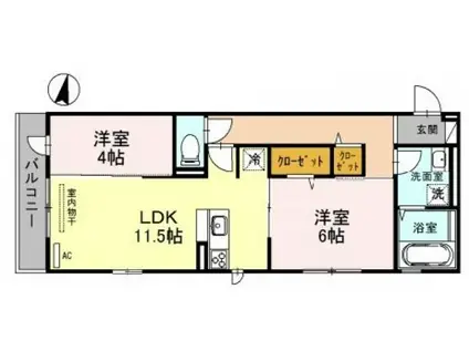 プリズム(2LDK/3階)の間取り写真