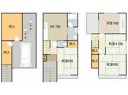 京阪電気鉄道京阪線 古川橋駅 徒歩13分 3階建 築46年(4DK)の間取り写真