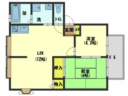 ルミエール(2LDK/2階)の間取り写真