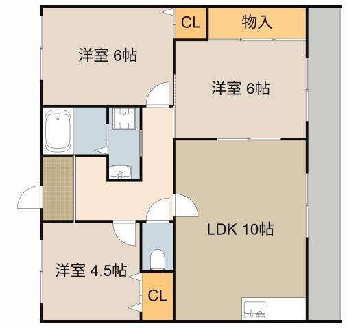 クレールコート(3LDK/1階)の間取り写真