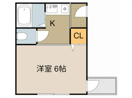 メゾン高橋NO.2(1K/3階)の間取り写真