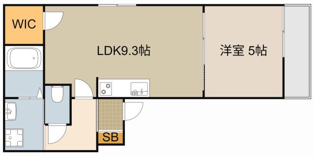 フジパレス大和田サウス(1LDK/1階)の間取り写真