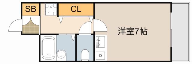 メルべーユ(ワンルーム/2階)の間取り写真