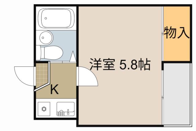 ラムール萱島(1K/4階)の間取り写真