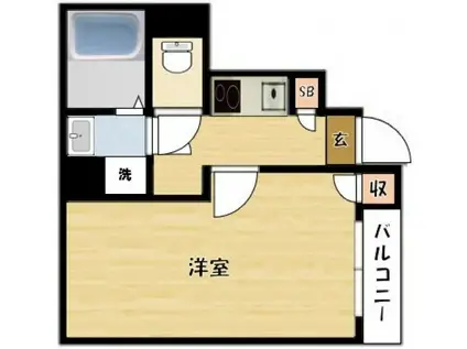 京阪電気鉄道京阪線 大和田駅(大阪) 徒歩5分 2階建 築8年(1K/1階)の間取り写真