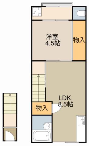 サンライズ栄(1LDK/2階)の間取り写真
