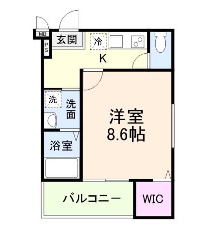 LOTUS VISTA IZUMI(1K/2階)の間取り写真