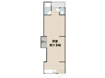 ローズハイツ(ワンルーム/4階)の間取り写真