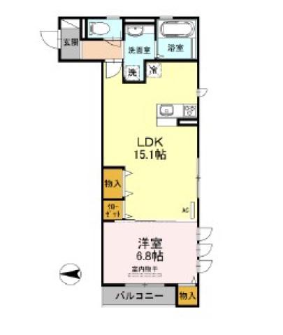 BAUPLACE MIZO(1LDK/2階)の間取り写真