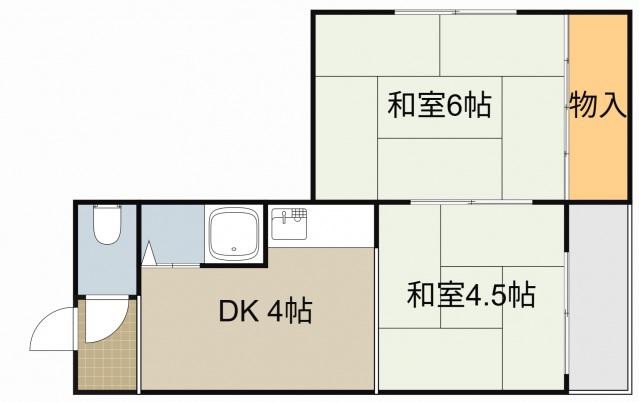 浜町ハイツ(2DK/3階)の間取り写真