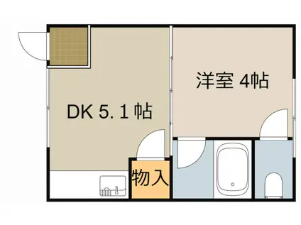 東北第4マンション(1DK/2階)の間取り写真
