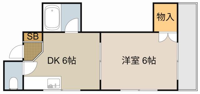 ミスズマンション(1DK/3階)の間取り写真