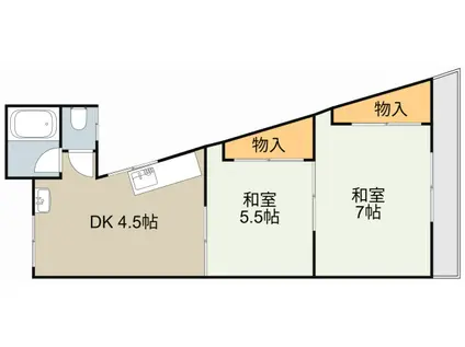 マンション島村(2DK/2階)の間取り写真