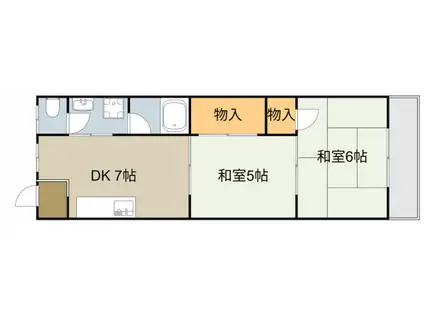 マンション島村(2DK/2階)の間取り写真