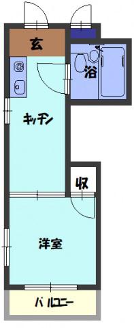 サンパレス(1K/3階)の間取り写真