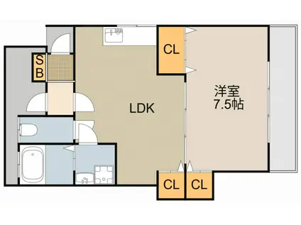 FRONTIER FIELD RS(1LDK/2階)の間取り写真