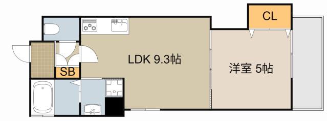 フォレストクリエオーレ城垣町壱番館(1LDK/3階)の間取り写真