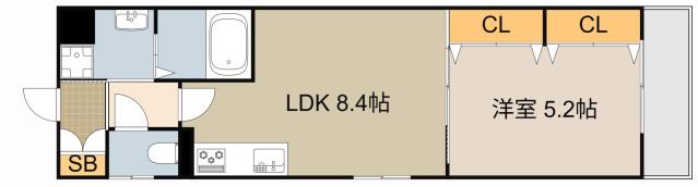 フォレストクリエオーレ城垣町壱番館(1LDK/3階)の間取り写真