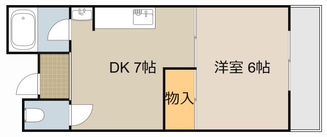 藤村ハイツⅡ(1DK/1階)の間取り写真