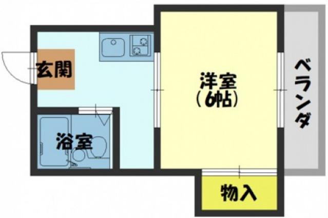 マンション六車(1K/3階)の間取り写真