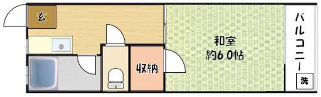 マンションべガ(1K/3階)の間取り写真