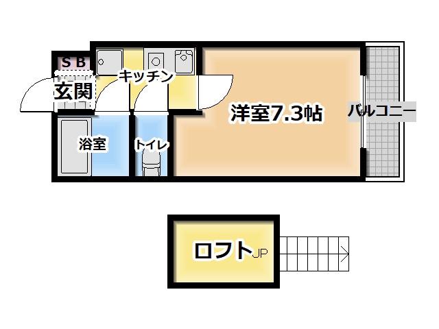 レオパレス南野口(1K/3階)の間取り写真