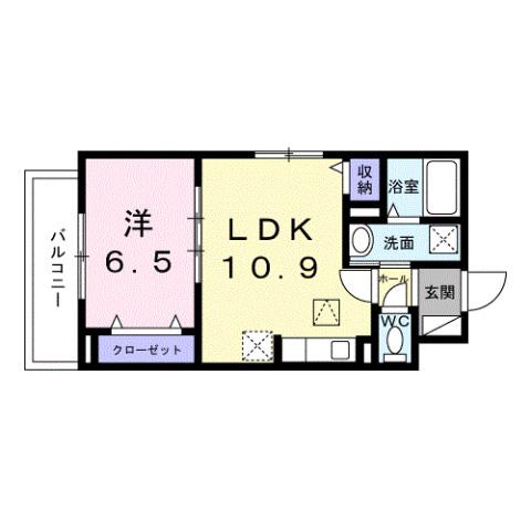 ラ・ヴィータ南門真3(1LDK/3階)の間取り写真