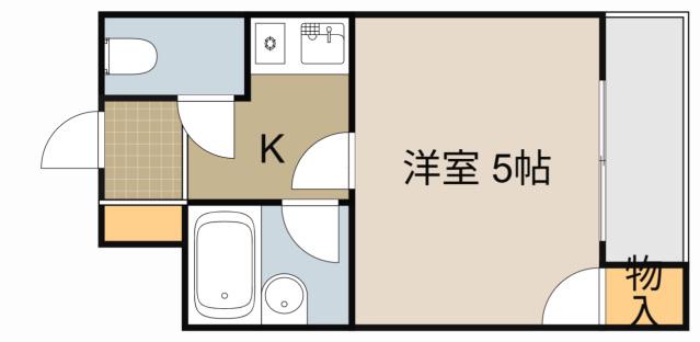 京阪プリンスマンション(1K/4階)の間取り写真