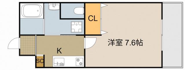 REVO門真(1K/1階)の間取り写真