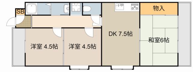 ユニーブル守(3DK/3階)の間取り写真