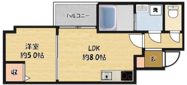 ALEGRIA門真本町(1LDK/1階)の間取り写真