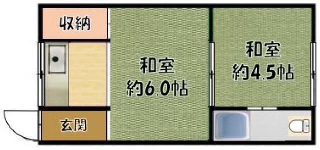 美保マンション(2K/2階)の間取り写真