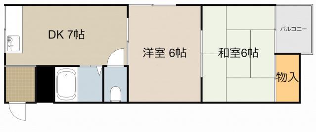秀和第1ハイツ(2DK/3階)の間取り写真