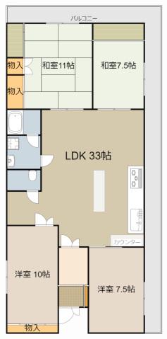 コトブキマンション(4LDK/9階)の間取り写真