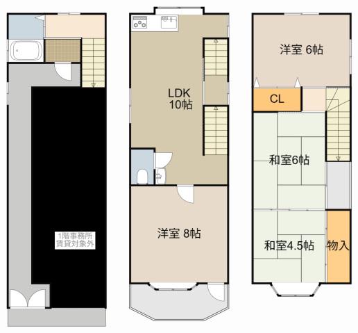 京阪電気鉄道京阪線 大和田駅(大阪) 徒歩4分 3階建 築35年(4LDK)の間取り写真