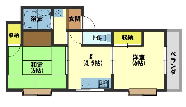 中井マンション(2K/3階)の間取り写真