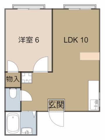 萱島ツイン(1LDK/3階)の間取り写真