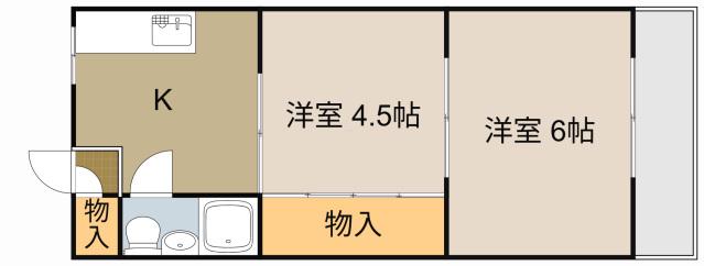 平和コーポ(2K/2階)の間取り写真