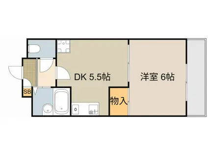 アーバンヨシダⅡ(1DK/2階)の間取り写真