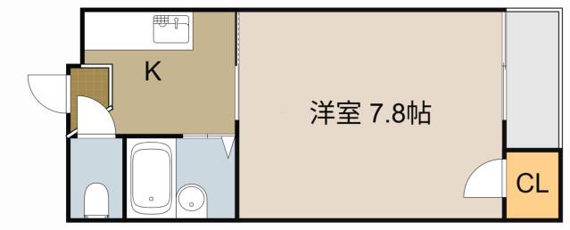 エストゥディオ(1K/1階)の間取り写真