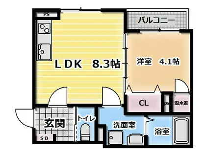 GIRASOL KADOMA(1LDK/1階)の間取り写真
