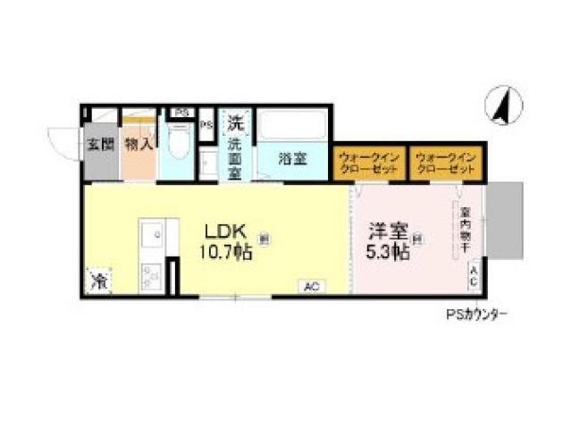 D-ROOM佐太中町(1LDK/2階)の間取り写真