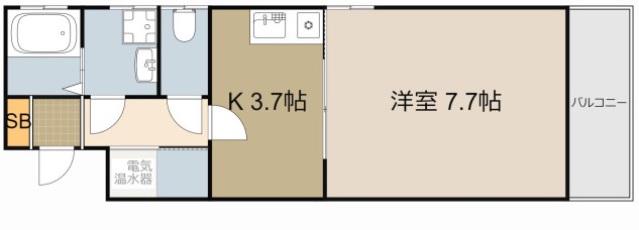アメニティサンライズ(1K/2階)の間取り写真