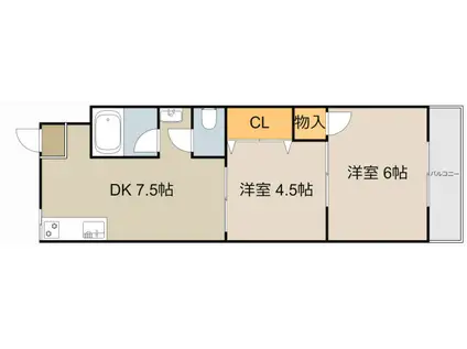 土佐ビル高柳(2DK/3階)の間取り写真