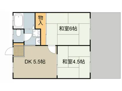 ハイツシャローム(2DK/1階)の間取り写真