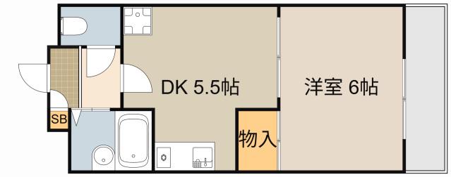 アーバンヨシダⅡ(1DK/4階)の間取り写真