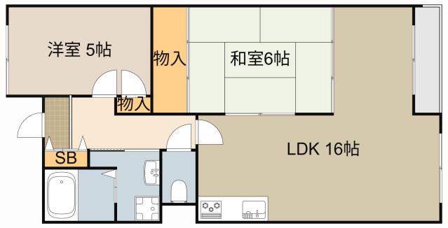 ラポート大日(2LDK/6階)の間取り写真