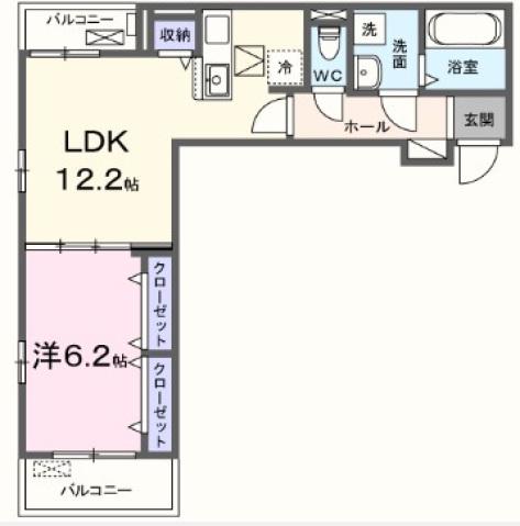 大日町3丁目アパート(1LDK/1階)の間取り写真