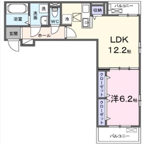 大日町3丁目アパート(1LDK/2階)の間取り写真